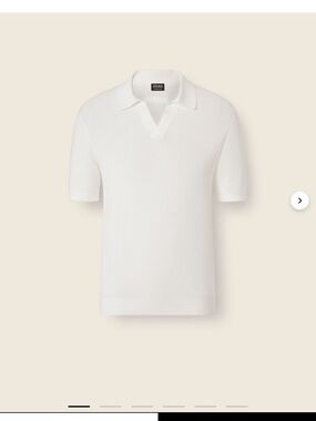Men’s Zegna White Premium Cotton Polo Shirt L